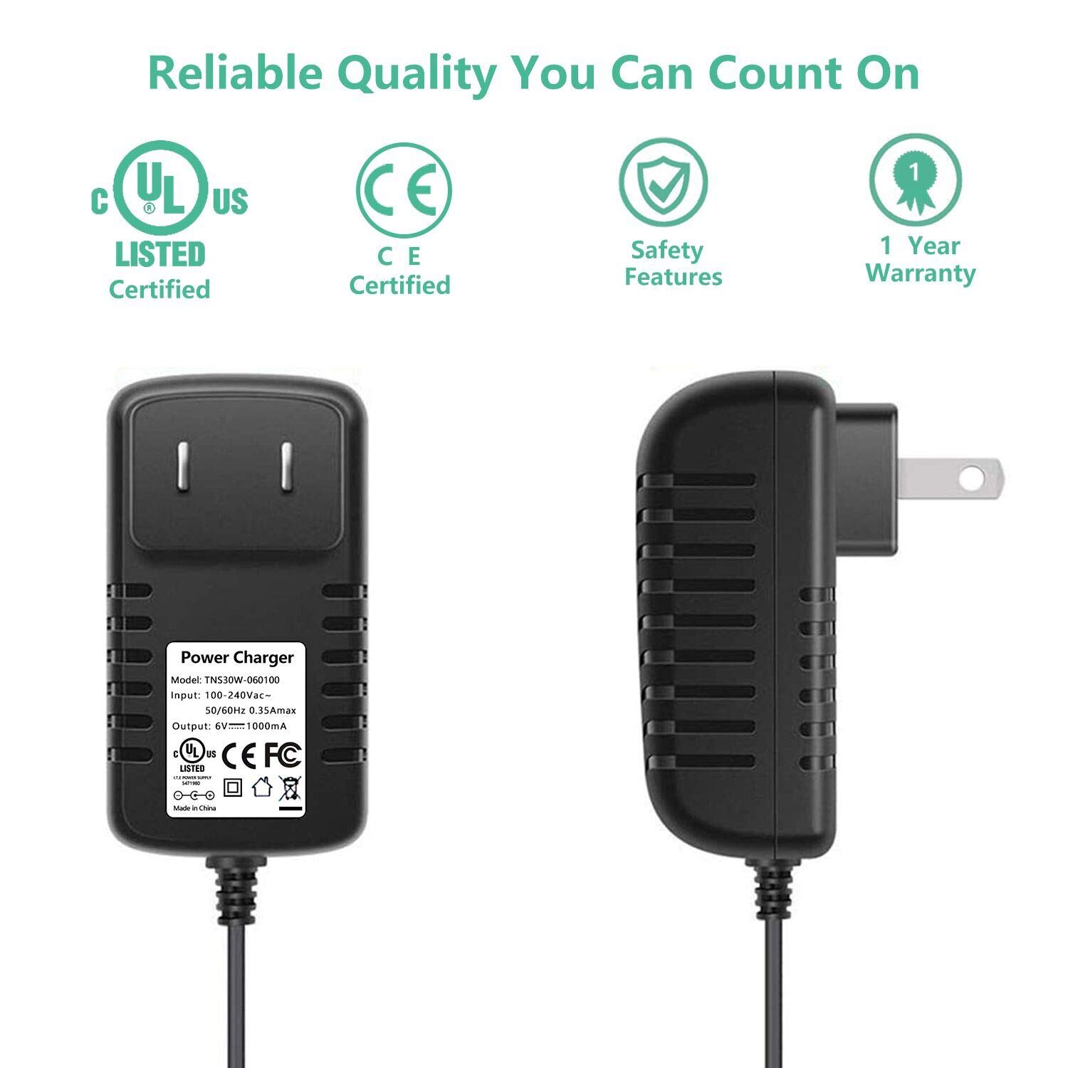 Amazon.com: 6V Kids Ride On Car Charger, 6 Volt Battery Charger